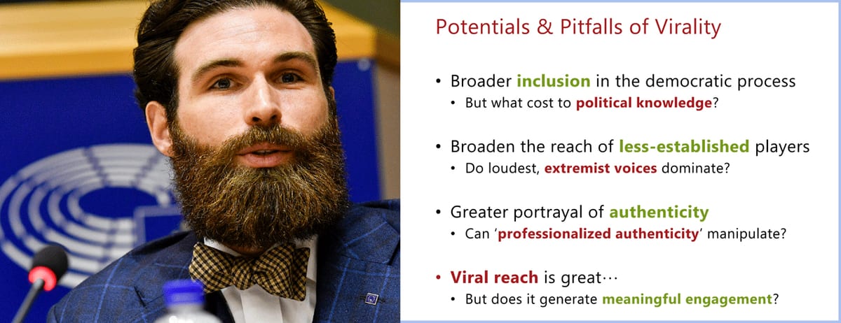 Michael Bossetta spoke about Virality on Social Media: Potentials &Pitfalls for Politics on the ESMH event on 3 April in EP