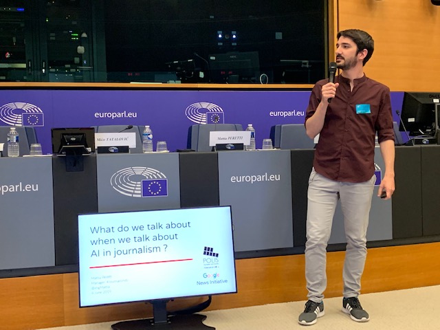 Mattia Peretti : "What are the challenges and opportunities presented by the adoption of AI-powered technologies in newsrooms? And what can, should and shouldn't AI do for journalism ?"
